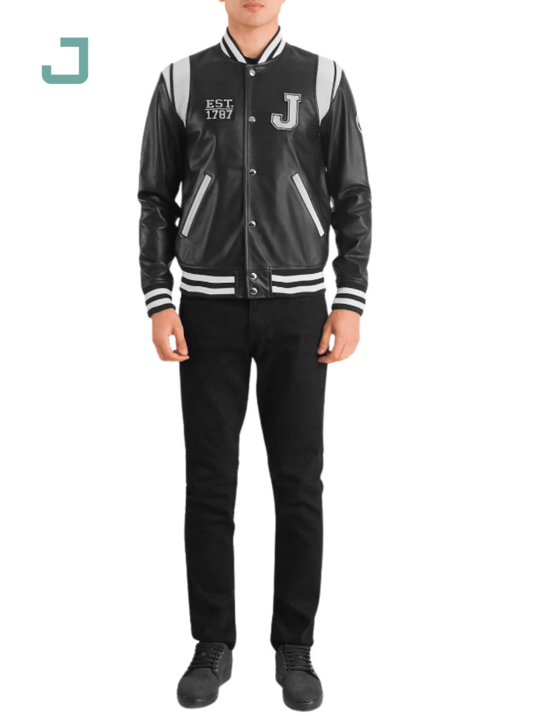 Liberte New Jersey Black Leather Varsity Jacket – Classic & Stylish Outerwear