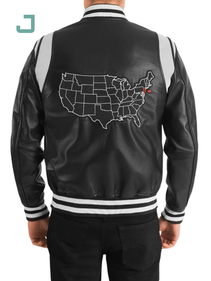 Liberte New Jersey Black Leather Varsity Jacket – Classic & Stylish Outerwear