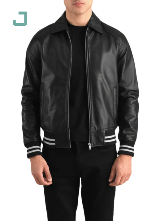 Walton Green Leather Varsity Jacket – Classic & Stylish Sportswear