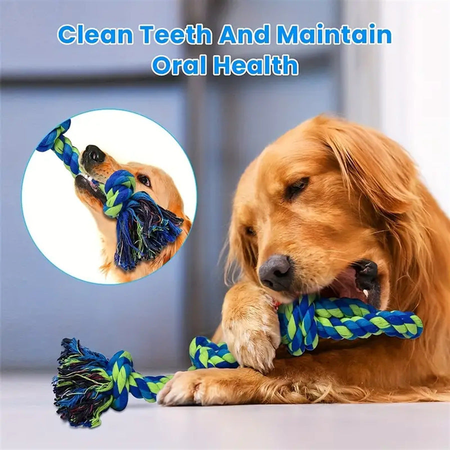 Heavy-Duty Rope Knot Dog Toy – Tough Chew & Tug-of-War Toy for Large Breeds