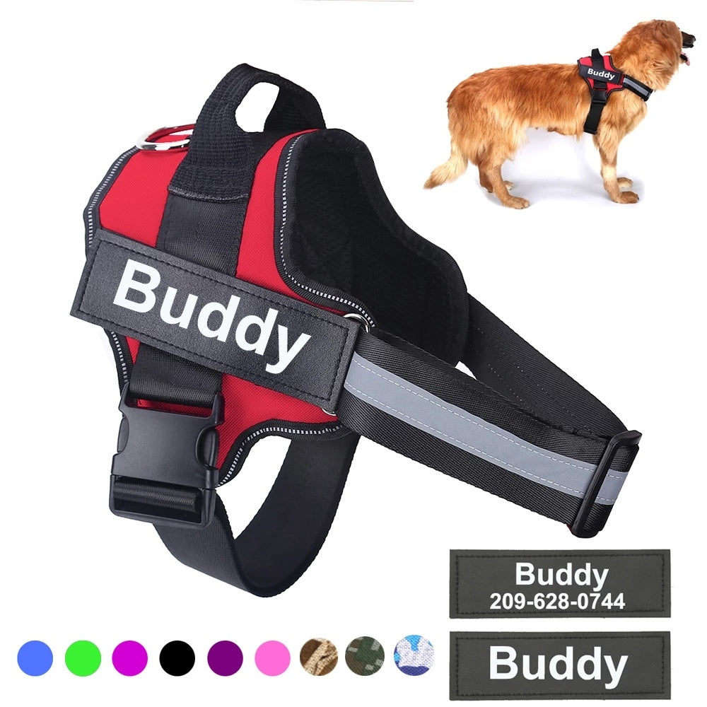 Personalized No-Pull Dog Harness – Reflective, Breathable & Adjustable Vest for Small & Large Dogs