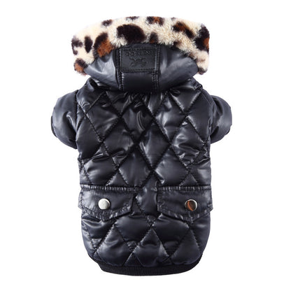 Winter Dog Coat with Fur Collar – Warm & Stylish Pet Clothing for Cold Weather