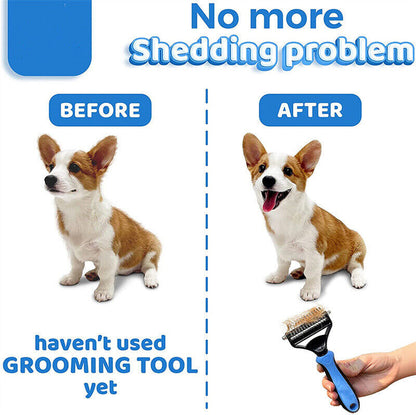 Self-Cleaning Slicker Brush – Stainless Steel Pet Grooming Tool for Cats & Dogs