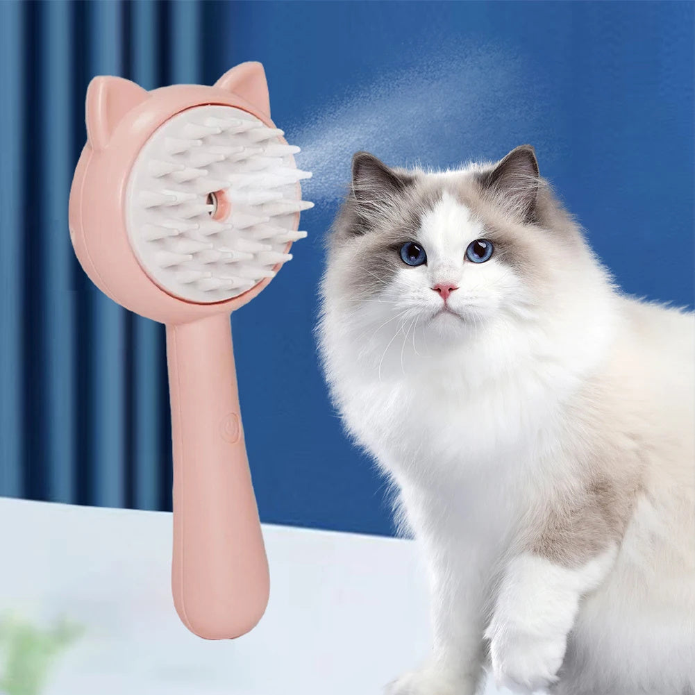 Rechargeable Mist Grooming Brush – Multifunctional Self-Cleaning Slicker for Cats & Dogs