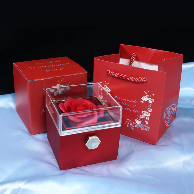 Rotating Soap Rose Gift Box – Creative Jewelry Packaging & Elegant Gift for Women