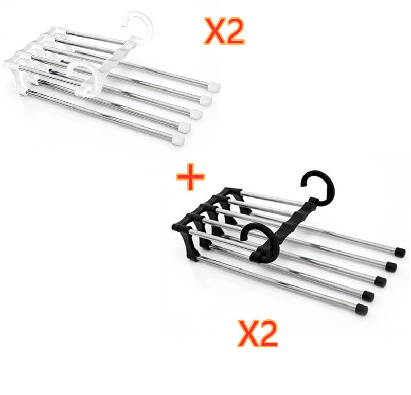 5-in-1 Stainless Steel Multi-Functional Wardrobe Hanger – Space-Saving Clothes Organizer