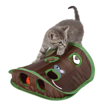 Interactive Cat Tunnel Toy – 9-Hole Hide & Seek Mouse Hunt for Smart Kittens