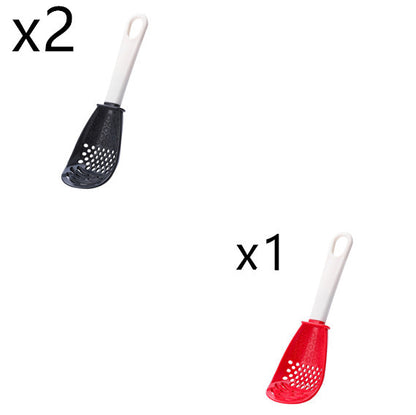 Multifunctional Slotted Cooking Spoon – Garlic Press, Food Masher & Stir-Frying Spatula in One