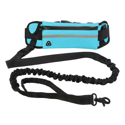 Hands-Free Dog Leash with Bungee – Adjustable Waist Belt, Phone Pocket & Water Bottle Holder for Large Dogs (Up to 180lbs)