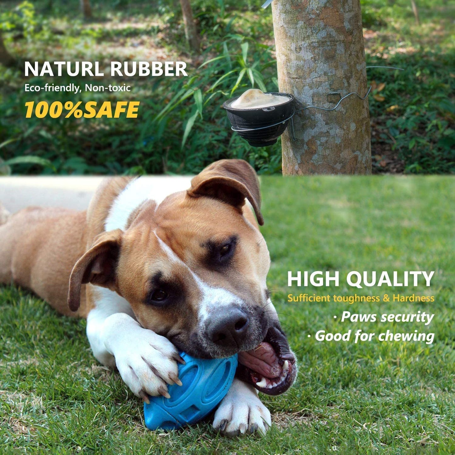 Durable Rubber Squeaky Dog Toy – Wear-Resistant Rugby Ball for Chewing & Play