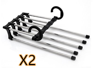 5-in-1 Stainless Steel Multi-Functional Wardrobe Hanger – Space-Saving Clothes Organizer