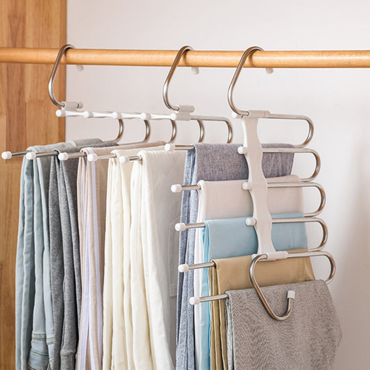 5-in-1 Stainless Steel Multi-Functional Wardrobe Hanger – Space-Saving Clothes Organizer