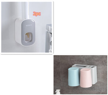 Wall-Mounted Automatic Toothpaste Dispenser – Hands-Free Bathroom Accessories Set