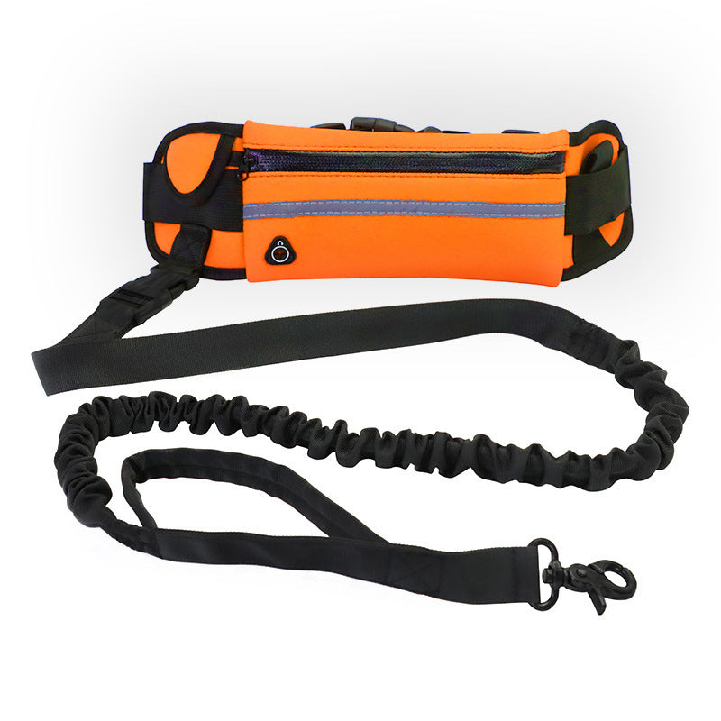 Hands-Free Dog Leash with Bungee – Adjustable Waist Belt, Phone Pocket & Water Bottle Holder for Large Dogs (Up to 180lbs)