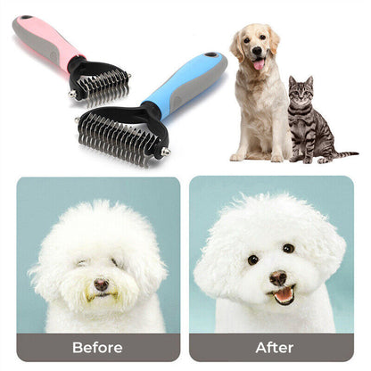 Self-Cleaning Slicker Brush – Stainless Steel Pet Grooming Tool for Cats & Dogs