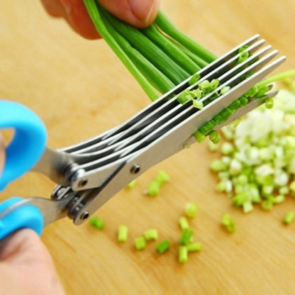 Multifunctional Stainless Steel Herb & Green Onion Scissors – Multi Layer Kitchen Cutter for Spices & Seaweed