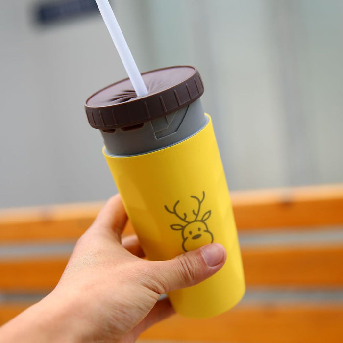 Portable Double-Insulated Twist Cup – Travel Tumbler with Straw for Kids & Adults