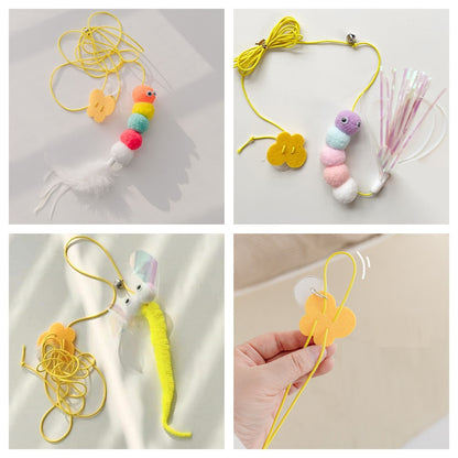 Interactive Cat Toy – Simulated Caterpillar with Hanging Rope for Fun & Play