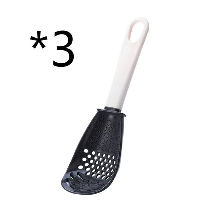 Multifunctional Slotted Cooking Spoon – Garlic Press, Food Masher & Stir-Frying Spatula in One