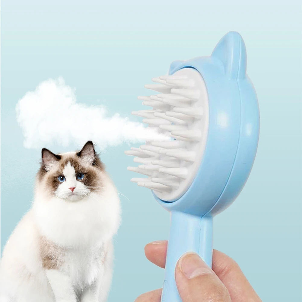 Rechargeable Mist Grooming Brush – Multifunctional Self-Cleaning Slicker for Cats & Dogs