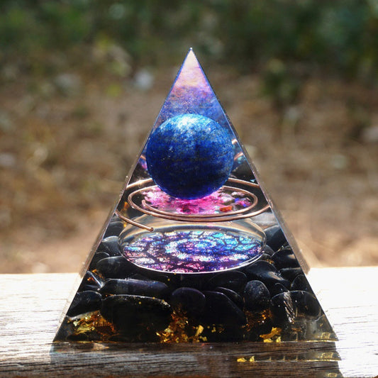 Natural Crystal Pyramid – Energy Healing Tower with Crystal Gravel Decoration