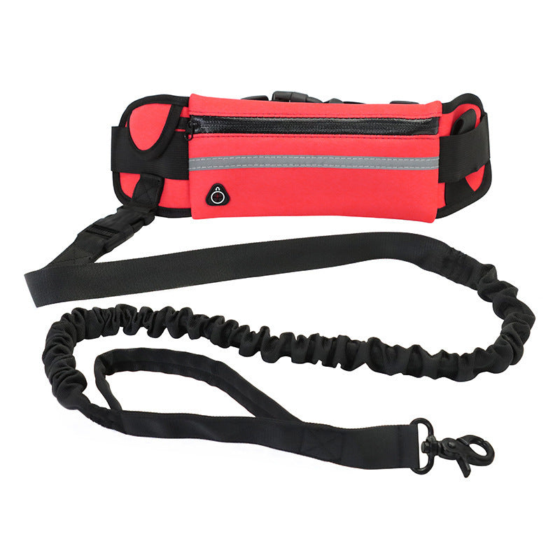 Hands-Free Dog Leash with Bungee – Adjustable Waist Belt, Phone Pocket & Water Bottle Holder for Large Dogs (Up to 180lbs)