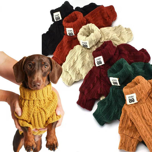 Turtleneck Dog Sweater – Warm Cotton Outfit for Small & Medium Dogs