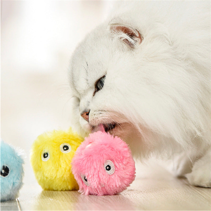 Light-Up Cat Teaser Ball – Interactive Catnip Toy with Sound for Play & Dental Health