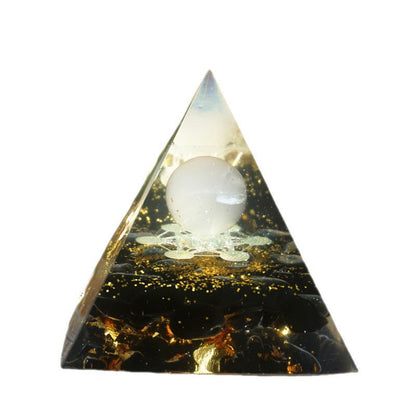 Natural Crystal Pyramid – Energy Healing Tower with Crystal Gravel Decoration