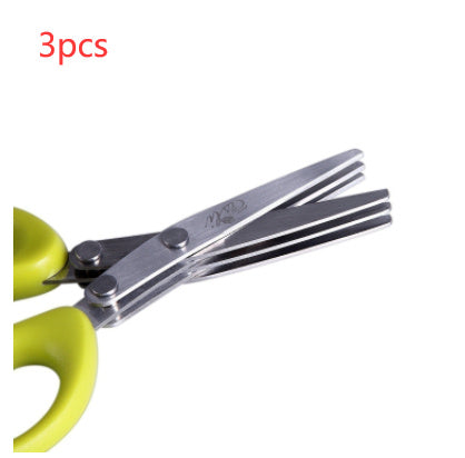 Multifunctional Stainless Steel Herb & Green Onion Scissors – Multi Layer Kitchen Cutter for Spices & Seaweed