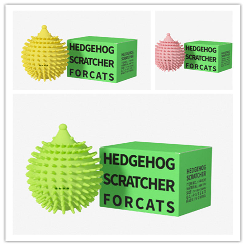 Hedgehog Cat Corner Tickler – Catnip Massage Toy & Hair Remover