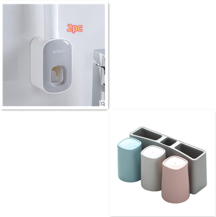 Wall-Mounted Automatic Toothpaste Dispenser – Hands-Free Bathroom Accessories Set