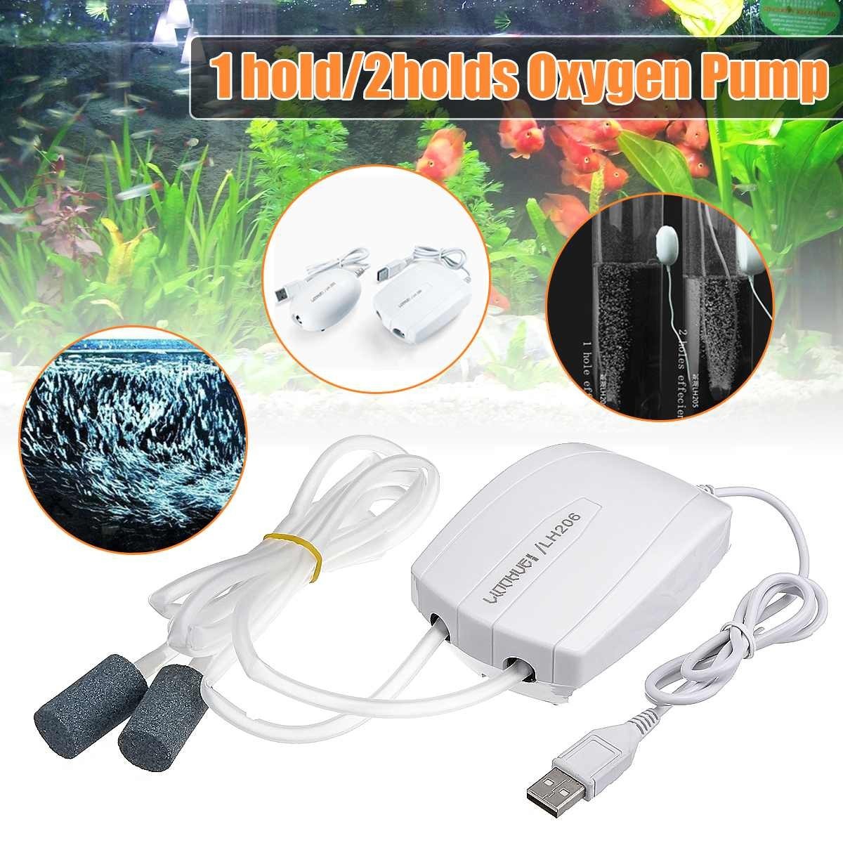 Mini Aquarium Air Pump – Silent Oxygen Compressor with Single & Double Outlet Options