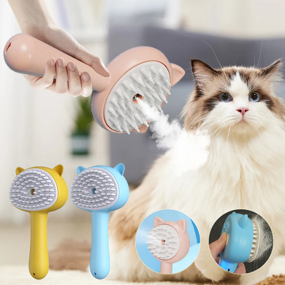 Rechargeable Mist Grooming Brush – Multifunctional Self-Cleaning Slicker for Cats & Dogs