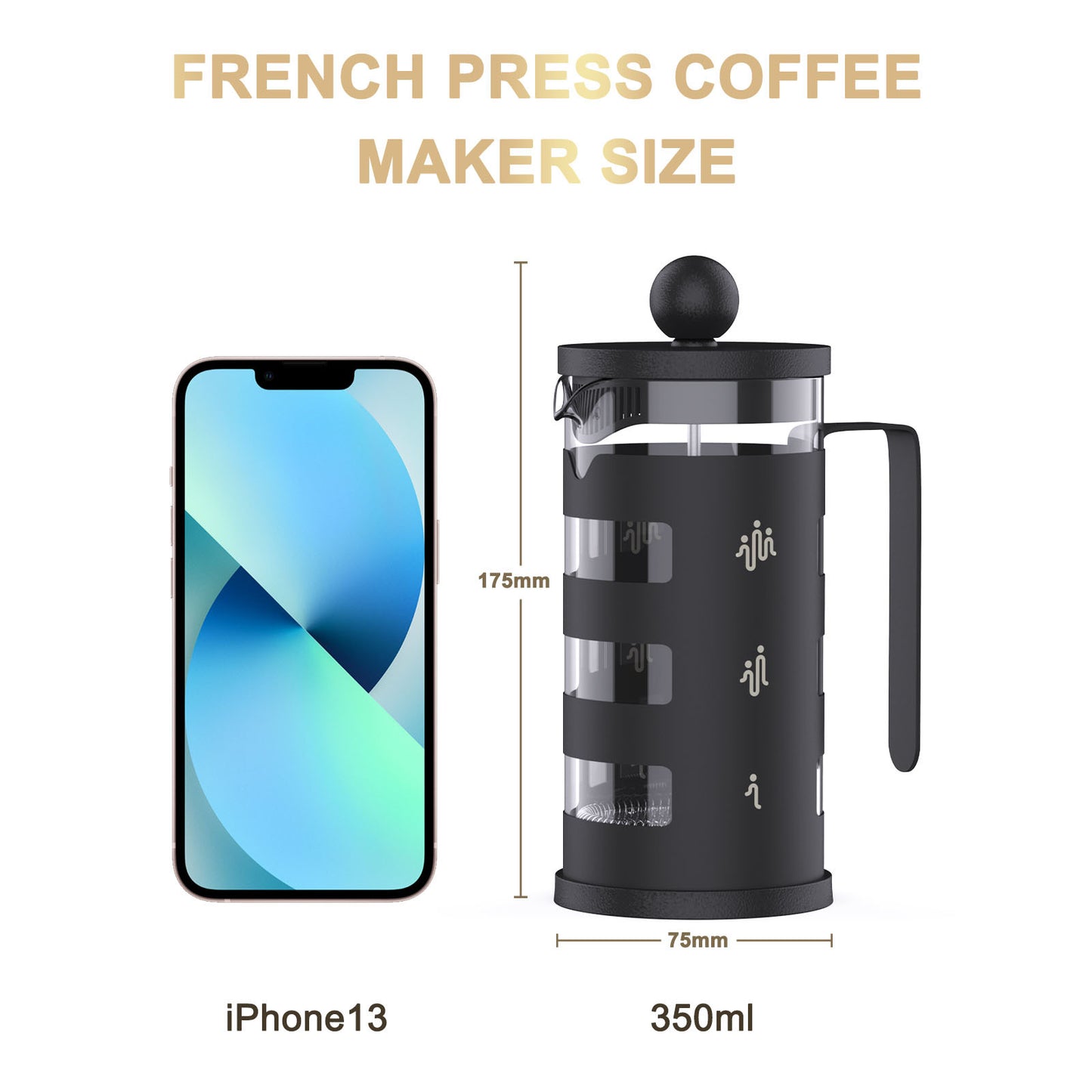 RAINBEAN French Press Coffee Maker – Easy-Clean, Heat-Resistant Borosilicate Glass