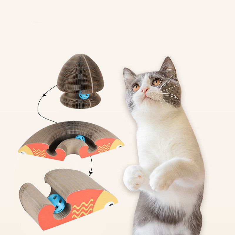 Magic Organ Foldable Cat Scratching Board – Interactive Toy with Bell, Climbing Frame & Corrugated Design