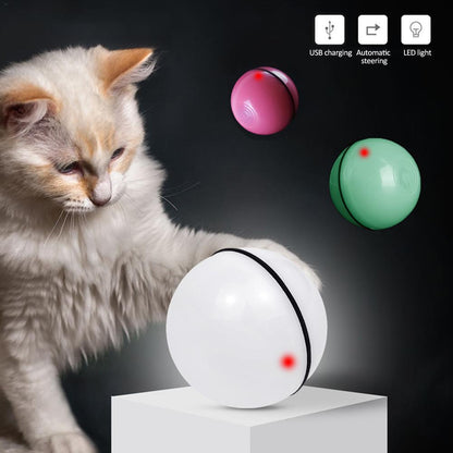 LED Laser Rolling Cat Toy – Interactive Electronic Pet Ball for Fun & Exercise