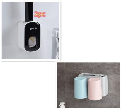 Wall-Mounted Automatic Toothpaste Dispenser – Hands-Free Bathroom Accessories Set