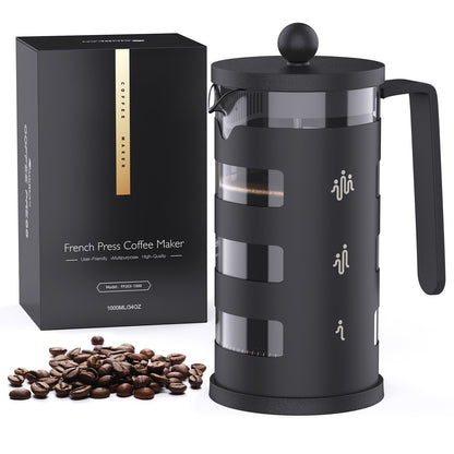 RAINBEAN French Press Coffee Maker – Easy-Clean, Heat-Resistant Borosilicate Glass