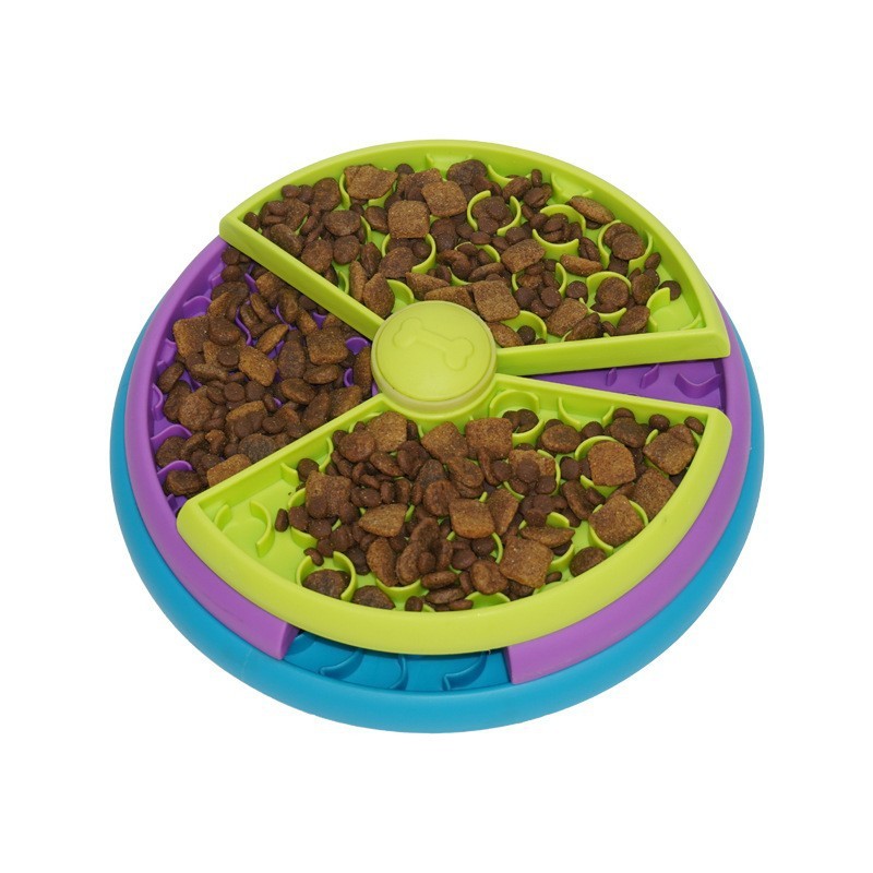 Slow Feeder Bowl for Cats & Dogs – Anti-Choking Puzzle Dish with Rotating Game Design